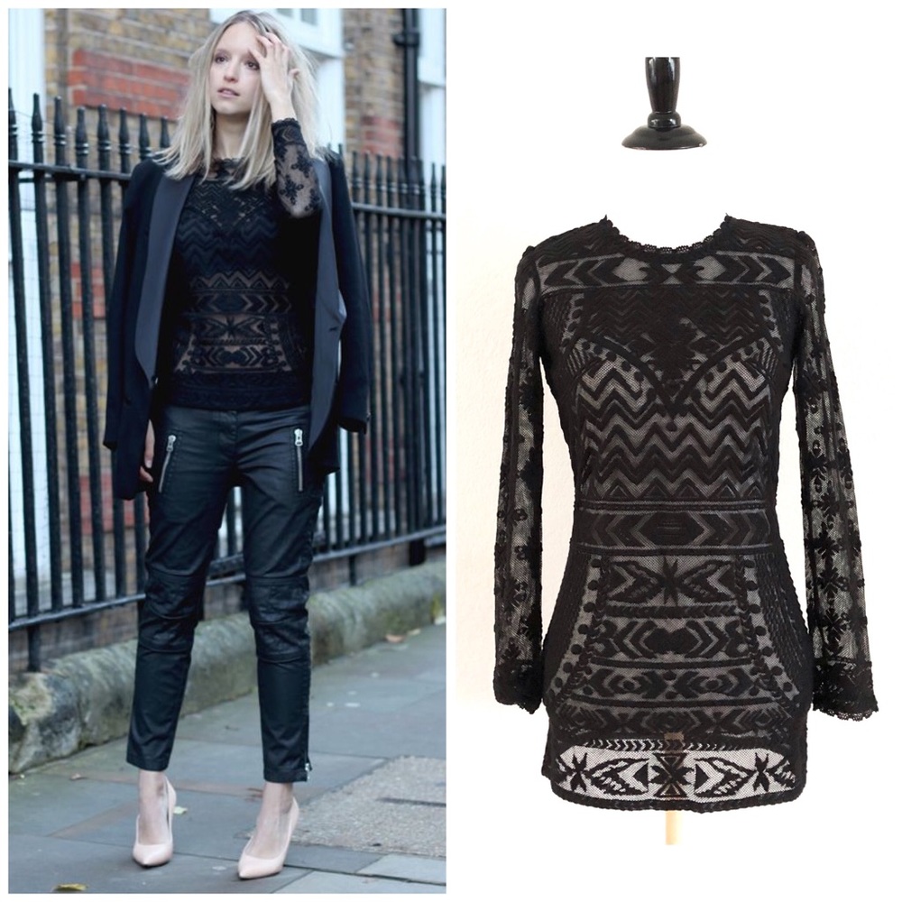 Isabel Marant Pour H&M Black Lace Embroidered Top - Picture 3 of 8